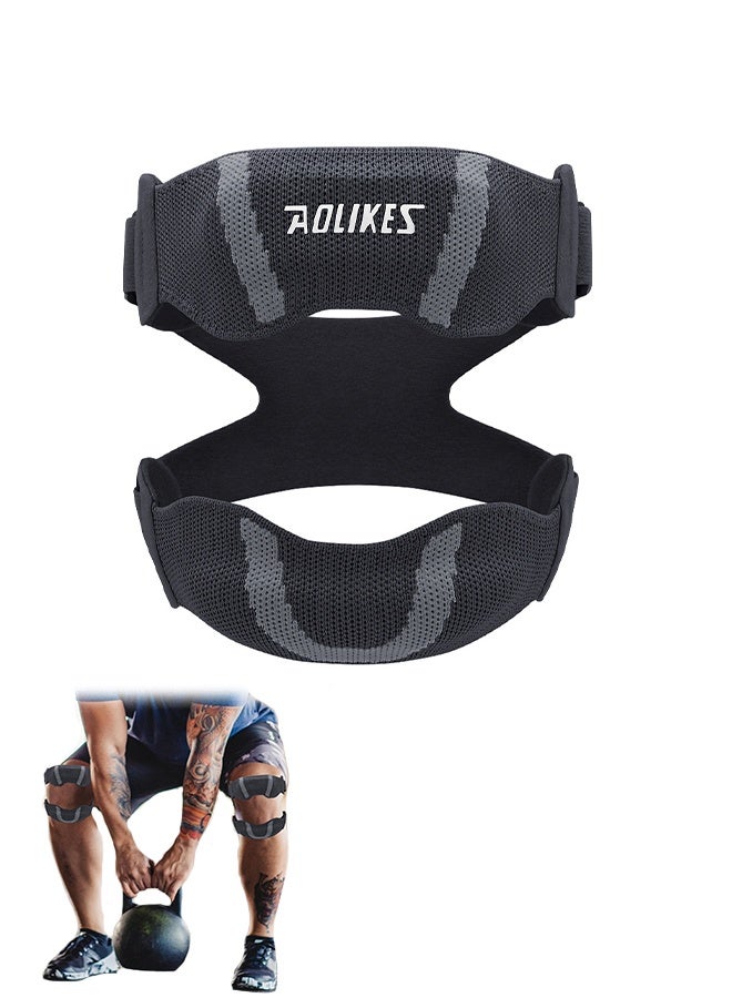 أولايكس حزام دعم وتر الرضفة، حزام دعامة الركبة، دعامة ركبة قابلة للتعديل، دعامة ركبة للجري، حزام تثبيت وتر الرضفة قابل للتعديل، حزام رضفي قابل للتعديل للجري وكرة القدم - Image 1